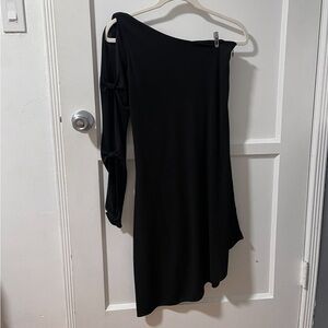 BCBGMAXAZRIA Black One Shoulder Dress